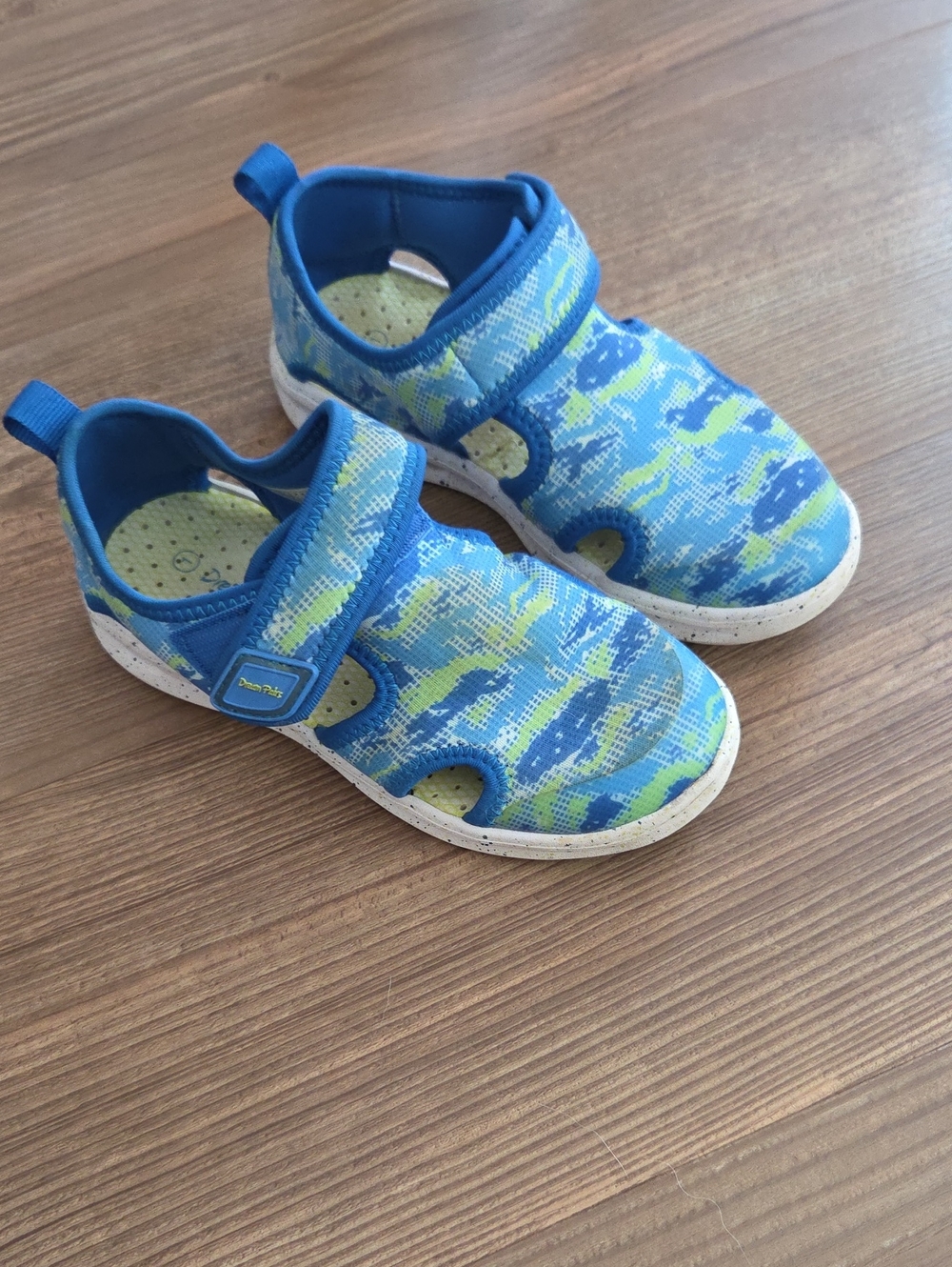 Kids Blue & Lime Slip-On Water Shoes